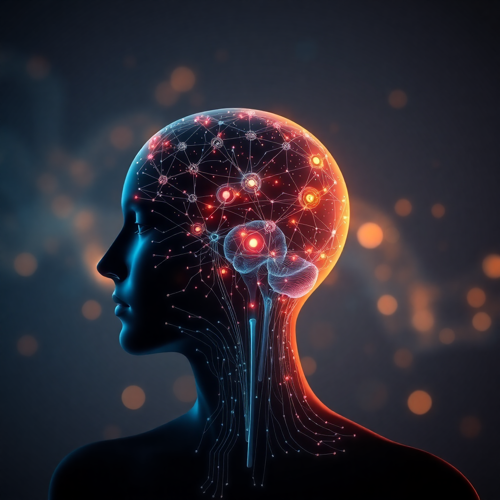 Abstract representation of mind and technology